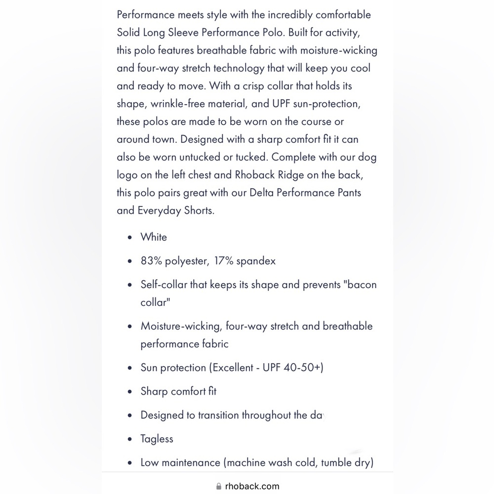 Rhoback Solid Performance Long Sleeve Polo 3xl Nw… - image 7